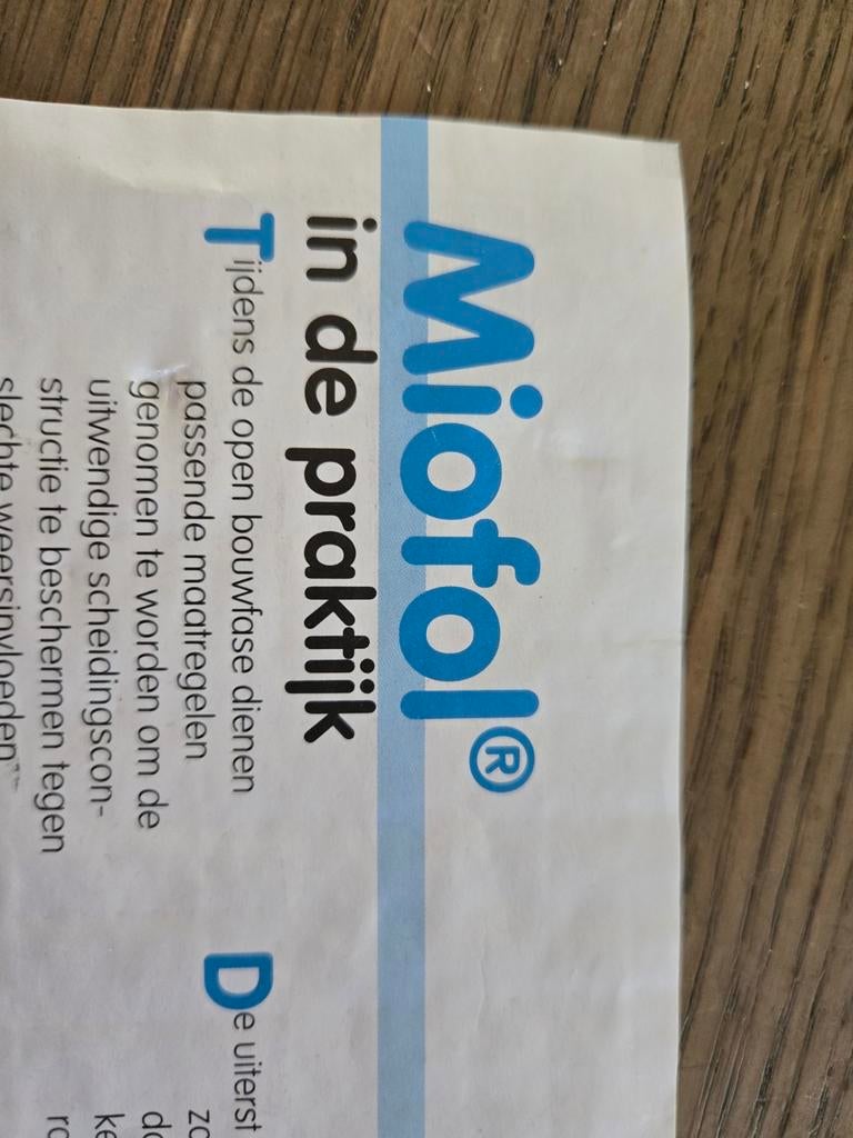 Miofol 210AG dampopen waterkerende bouwfolie, Doe-het-zelf en Verbouw, Isolatie en Afdichting, Nieuw, 15 m² of meer, Ophalen, Minder dan 4 cm