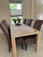 Eetkamerstoelen 6 stuks, Ophalen, Gebruikt, Bruin, Stof