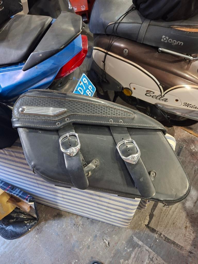Zwarte leren zijtassen voor Harley Davidson, Motoren, Accessoires | Koffers en Tassen, Ophalen of Verzenden, Gebruikt
