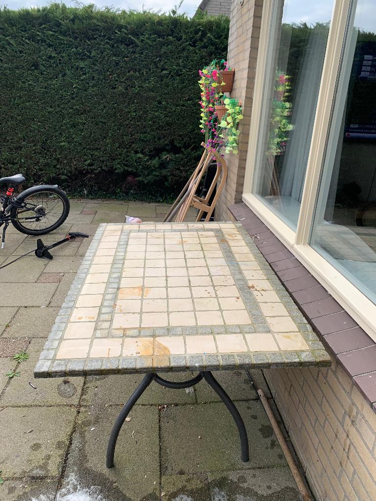 Tuin tafel, Ophalen of Verzenden, Gebruikt, Rechthoekig, Overige materialen