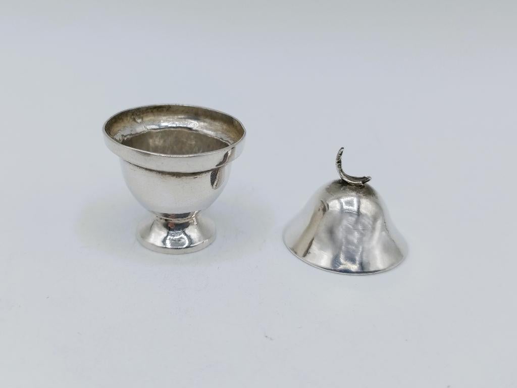 Zilveren miniatuur tabakspot, H. Duller, Amsterdam, 1778, Verzenden, Zilver
