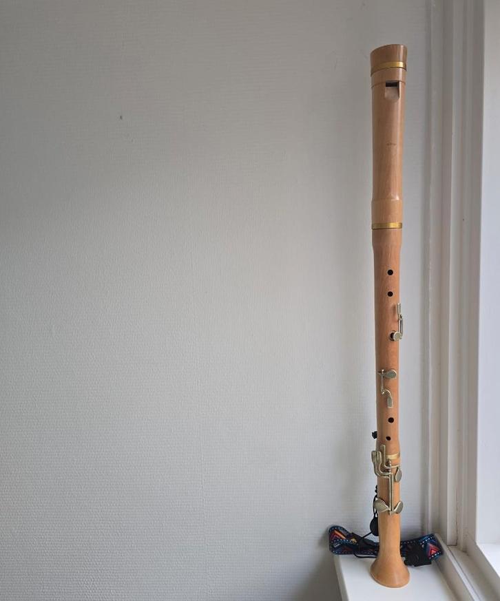 Basblokfluit (F) – 4-delig – Moeck en nagekeken, Muziek en Instrumenten, Blaasinstrumenten | Blokfluiten, Zo goed als nieuw, Bas