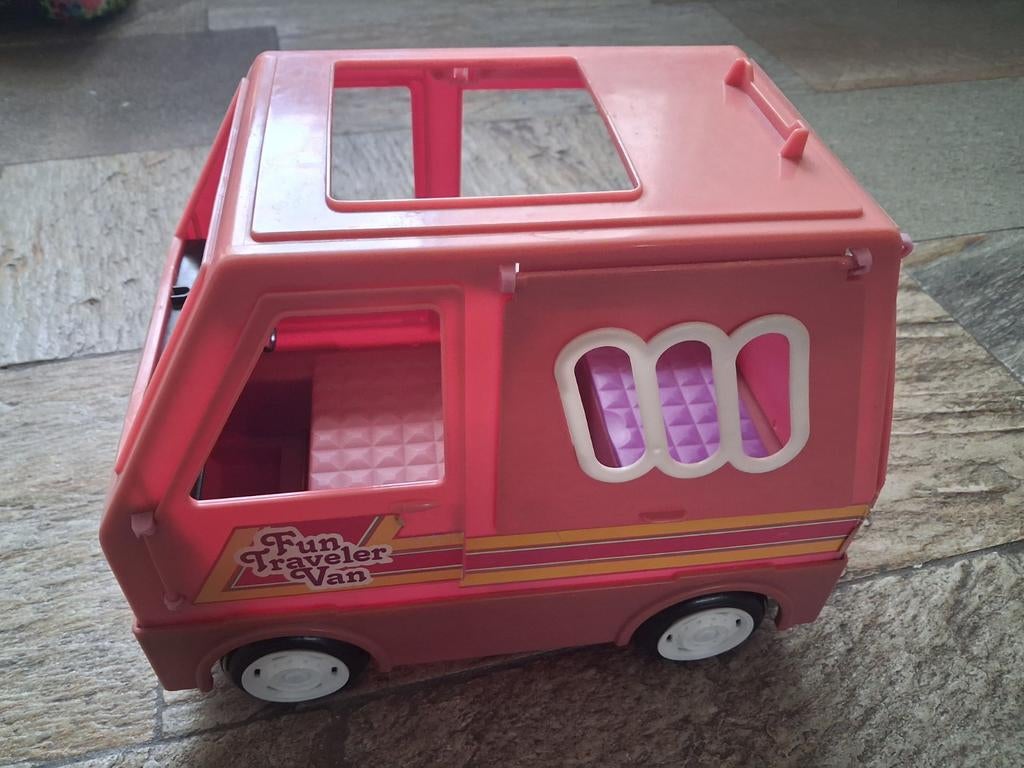 Vintage Barbie Fun Traveler Van - Roze Camper, Ophalen, Gebruikt, Overige typen