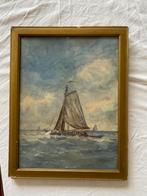 Albert Jan Oudshoorn (1877-1930) - Gekatte tjalk op zee, Antiek en Kunst, Ophalen of Verzenden