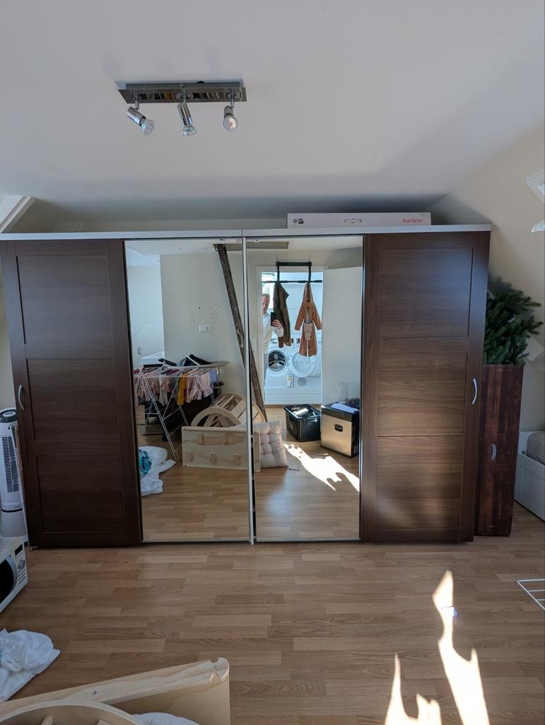 IKEA PAX kast met schuifdeuren - 4 modules, 200cm hoog, Huis en Inrichting, Kasten | Kledingkasten, Gebruikt, 200 cm of meer, 200 cm of meer