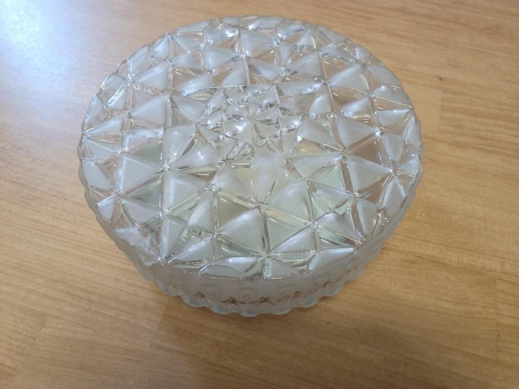 Zeldzame grote Midcentry design plafondlamp ICE GLAS., Ophalen of Verzenden, Zo goed als nieuw, Glas