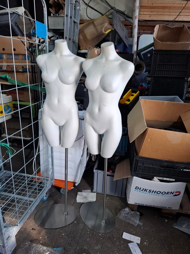 2 etalagepoppen, wit, Ophalen, Paspop, Paspop, Paspop