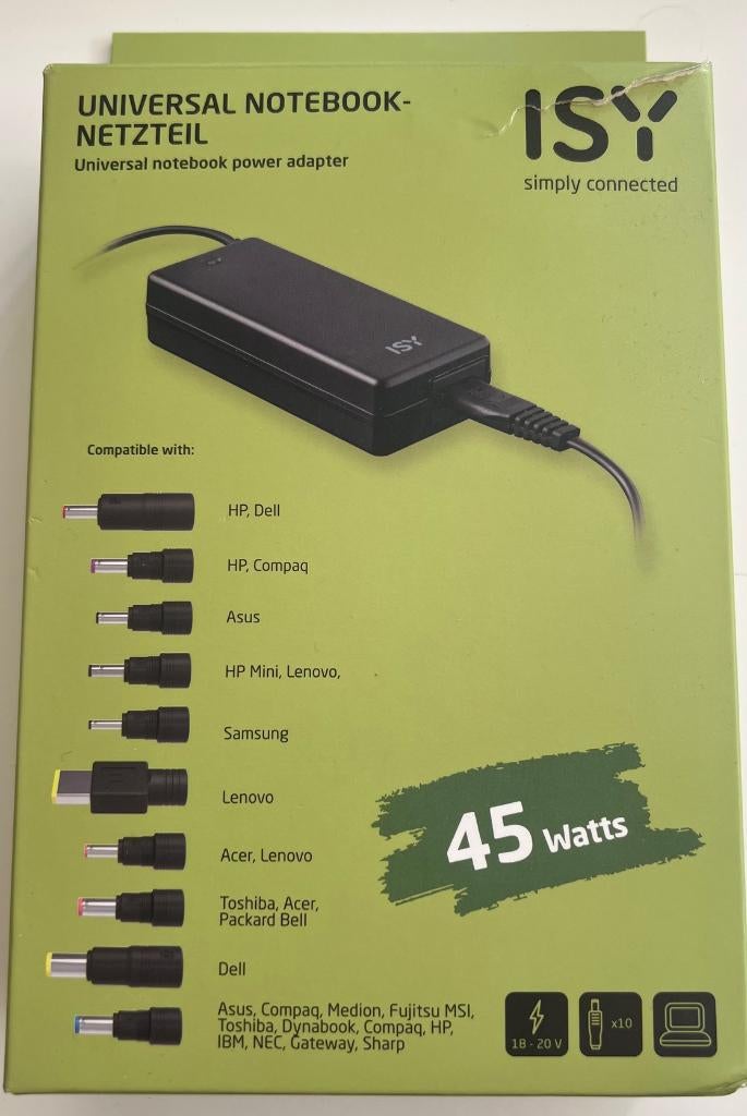 ISY universal notebook power adapter, Ophalen of Verzenden, Nieuw, Overige merken