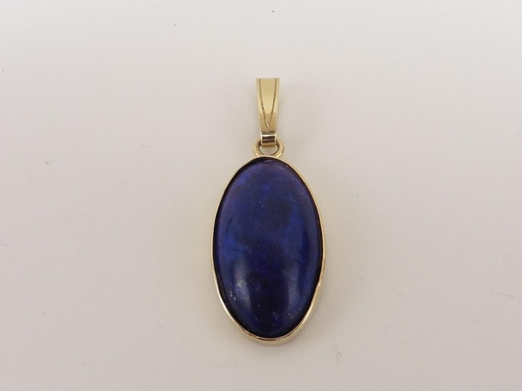 Gouden hanger met lapis lazuli                            L1, Gebruikt, Overige voorstellingen, Blauw, .