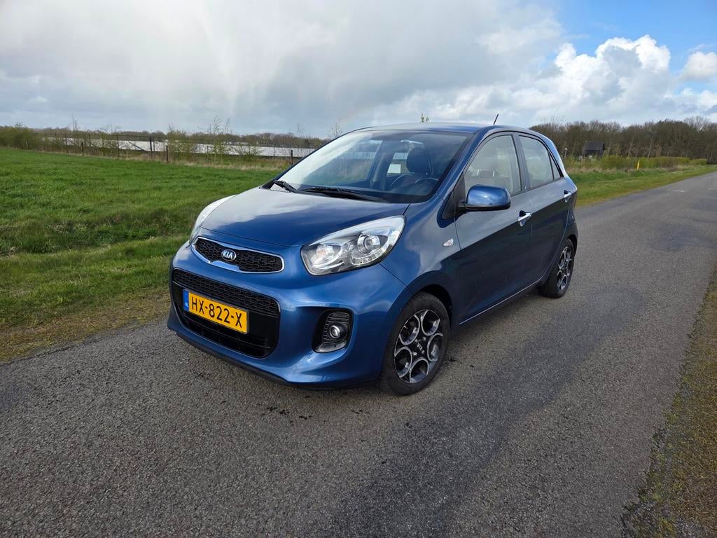 Kia Picanto 1.0 Cvvt 5-DRS 2016 Blauw, Auto's, Euro 5, Blauw, Leder en Stof, Origineel Nederlands