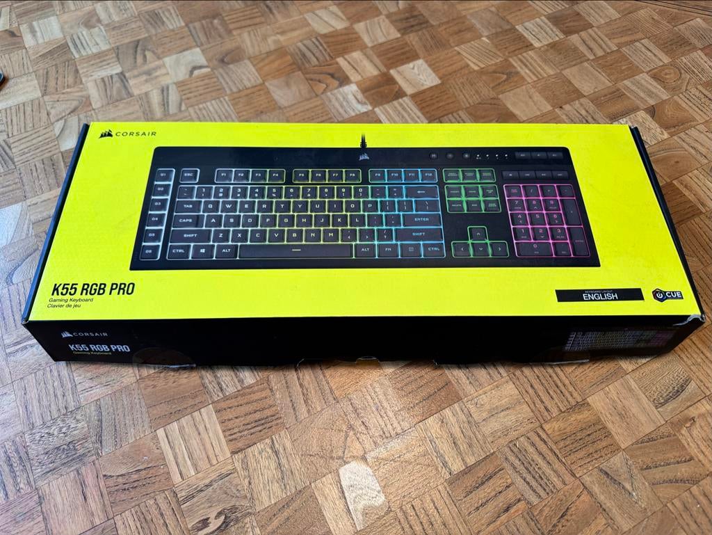 Corsair K55 RGB PRO Gaming Toetsenbord, Computers en Software, Toetsenborden, Multimediatoetsen, Nieuw, Ophalen of Verzenden, Qwerty