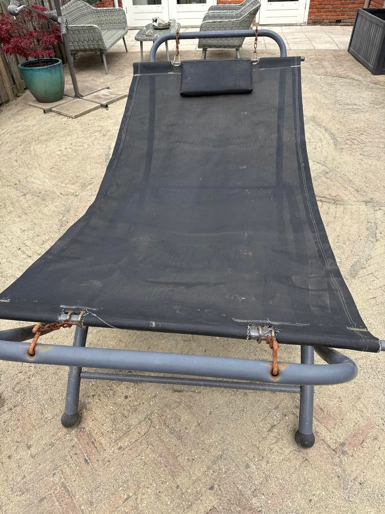 Zwarte hangmat met standaard, Gebruikt, Ophalen of Verzenden, Met standaard, Eenpersoons