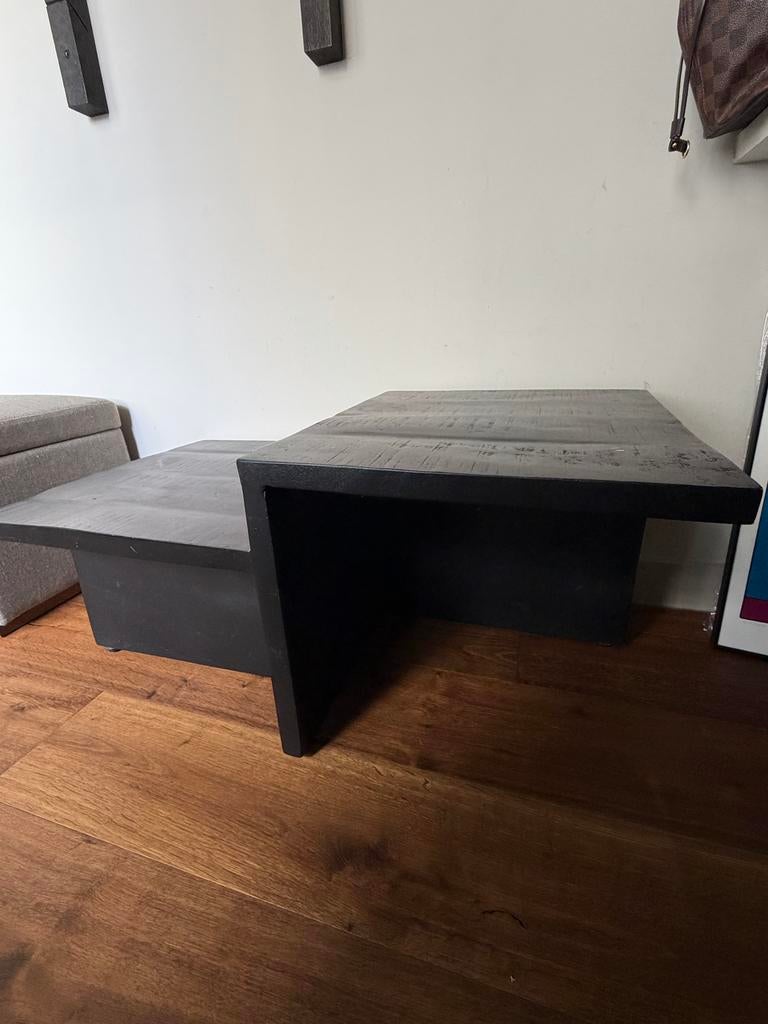 Salontafel Mangohout Zwart - Label51 Skip Collectie, Ophalen, Gebruikt, 50 tot 100 cm, Minder dan 50 cm