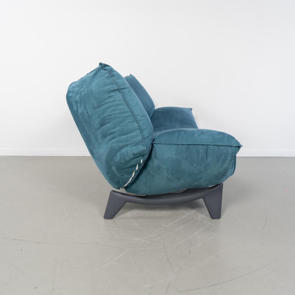 1x Leolux Tango 2-zits/192cm Bank Turquoise Stof - Grijs, Niet ingevuld, Gebruikt, 150 tot 200 cm, Niet ingevuld