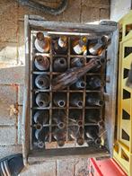 Vintage houten krat met flessen, Ophalen, Minder dan 50 cm, Gebruikt, Glas