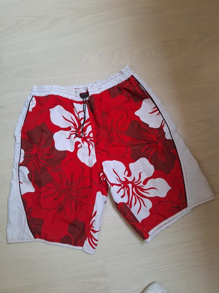 Zwemshort met binnenbroek rood/wit maat L, Kleding | Heren, Badmode en Zwemkleding, Ophalen of Verzenden, Maat 52/54 (L), Rood