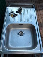 RVS spoelbak met afdruipplaat - Ideaal voor buitenkeuken, Doe-het-zelf en Verbouw, Sanitair, Ophalen, Gebruikt, Rvs, Wastafel
