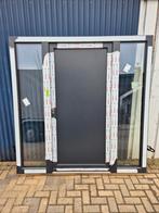 Mooie antraciet Aluplast voordeur met 2 zijramen!, Doe-het-zelf en Verbouw, Deuren en Horren, Ophalen, 80 tot 100 cm, Glas, 200 tot 215 cm