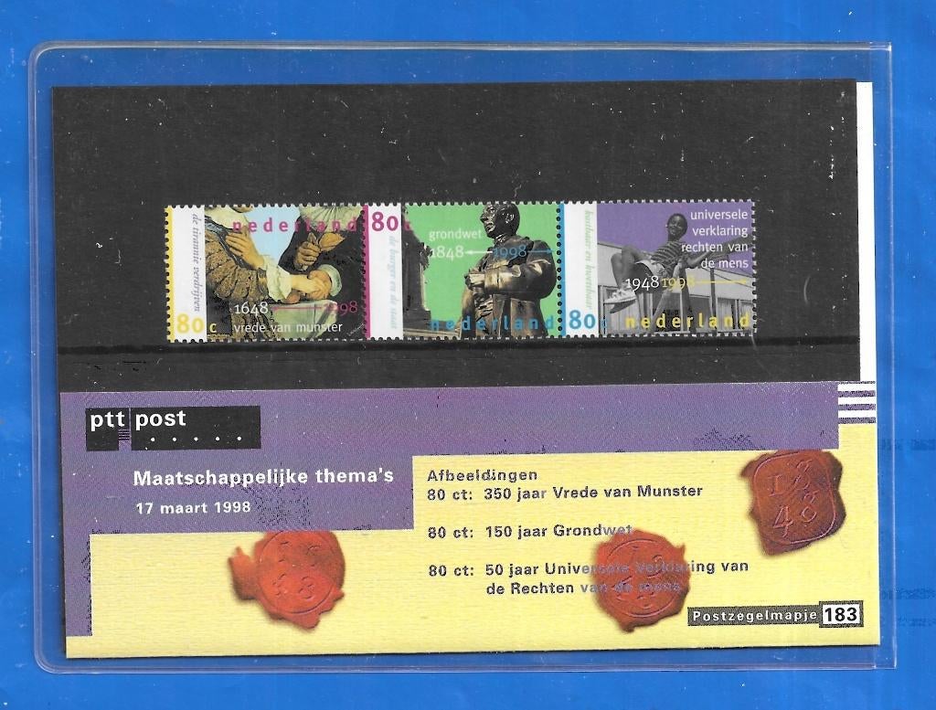 Postzegelmapje 183 - Maatschappelijke thema's, Postzegels en Munten, Verzenden, Postfris