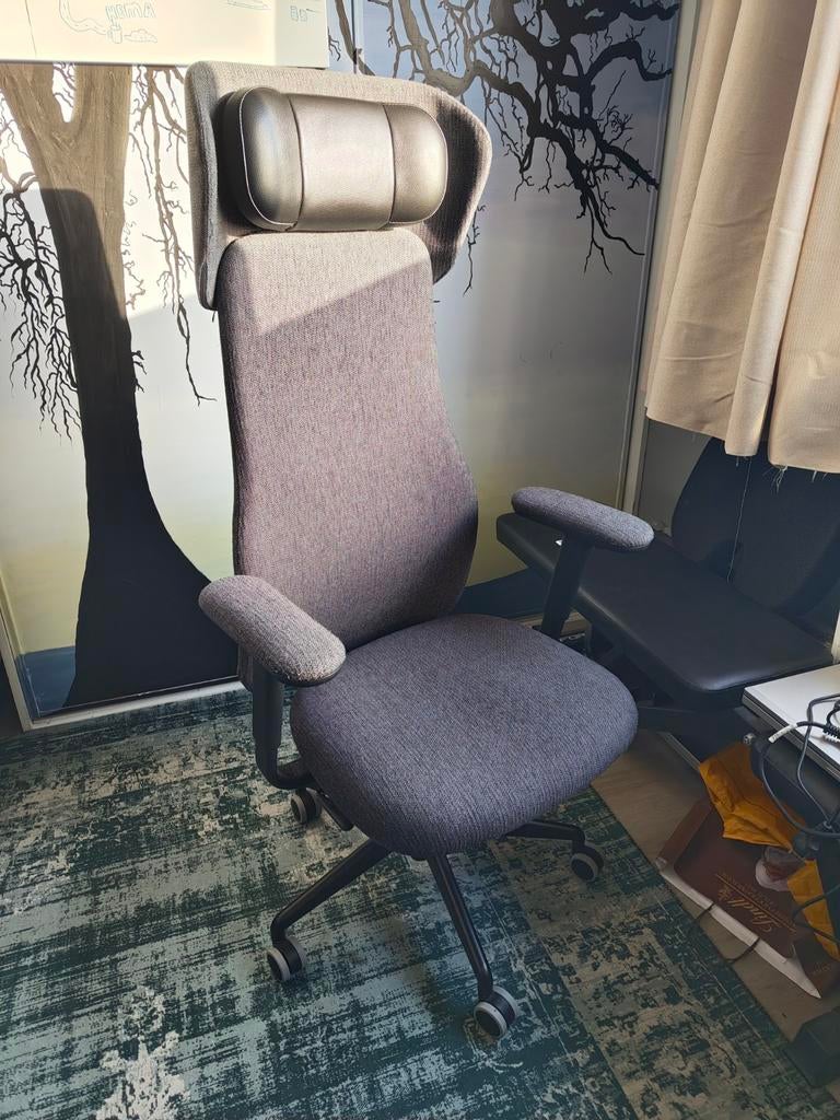 IKEA bureaustoel Grönfjäll + Hoofdsteun, Ophalen, Zo goed als nieuw, Grijs, Bureaustoel