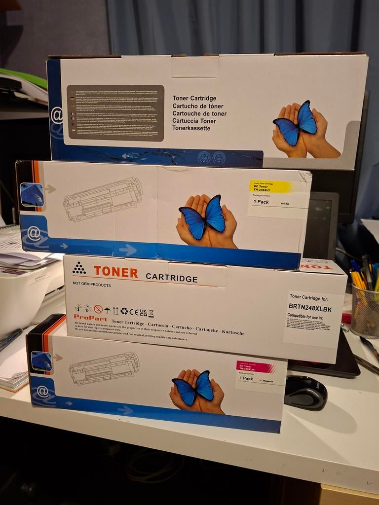 Toner Cartridges (4 stuks) zonder chip- Nieuw in doos, Ophalen, Nieuw