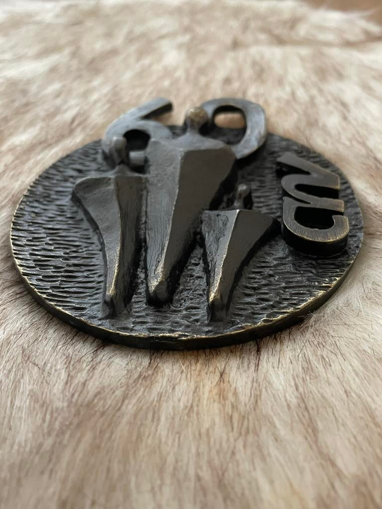 Prachtige bronzen plaquette brons Corry Ammerlaan CNV AKTIE!, Ophalen of Verzenden, Brons, Nederland