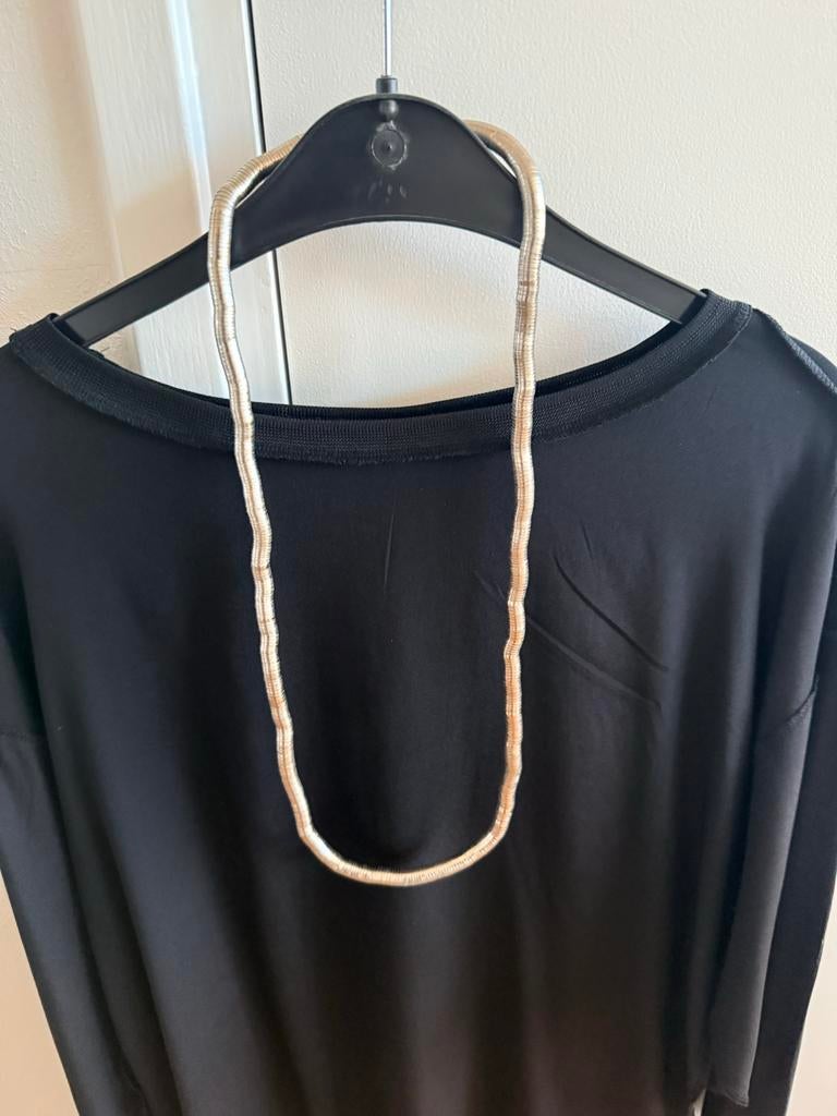 Stalen halsketting - Flexibel en stijlvol, Ophalen of Verzenden, Zo goed als nieuw, Zilver, Verstelbaar