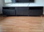 TV kast zwart - 2 schuiven - 1 deur, met kabeldoorvoer, Ophalen, 150 tot 200 cm, Zo goed als nieuw, Minder dan 100 cm