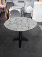 Tafels Ø80cm marmerlook **HPL compact**, Ophalen, 50 tot 100 cm, HPL compact blad, Rond