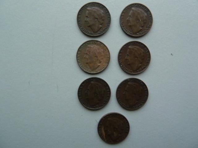 7 x cent Wilhelmina 1948, Ophalen of Verzenden, Koningin Wilhelmina, 1 cent