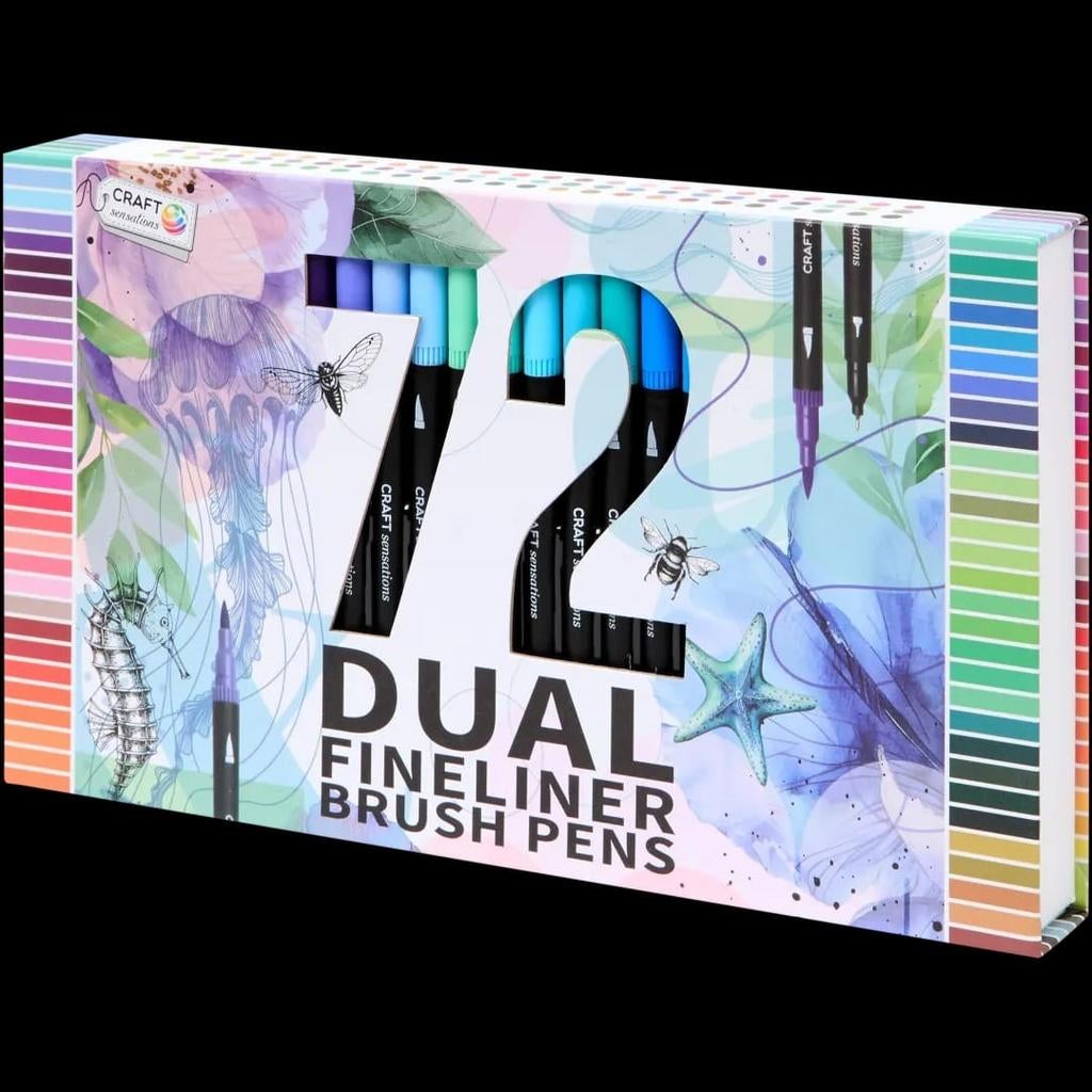 Craft Sensations Dual Fineliner Brush Pens 72 stuks, Hobby en Vrije tijd, Tekenen, Ophalen of Verzenden