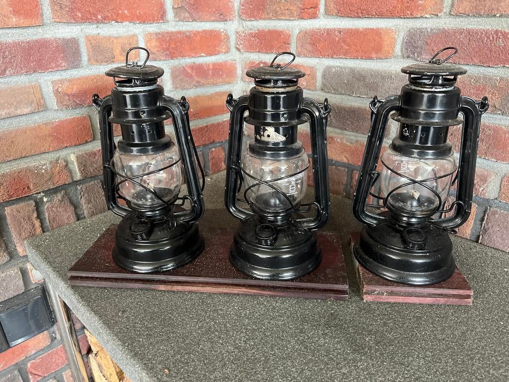 Set van 3 Feuerhand olie lantaarns, Antiek en Kunst, Antiek | Lampen, Ophalen of Verzenden