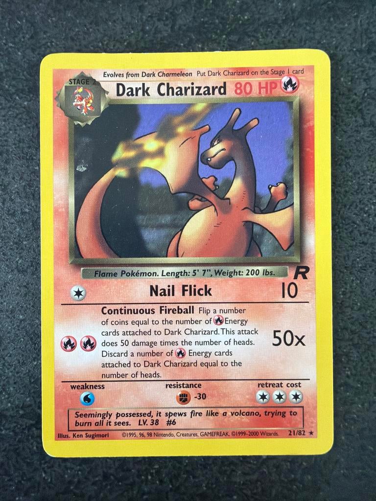 Pokémon Dark Charizard kaart, Ophalen of Verzenden, Gebruikt, Losse kaart
