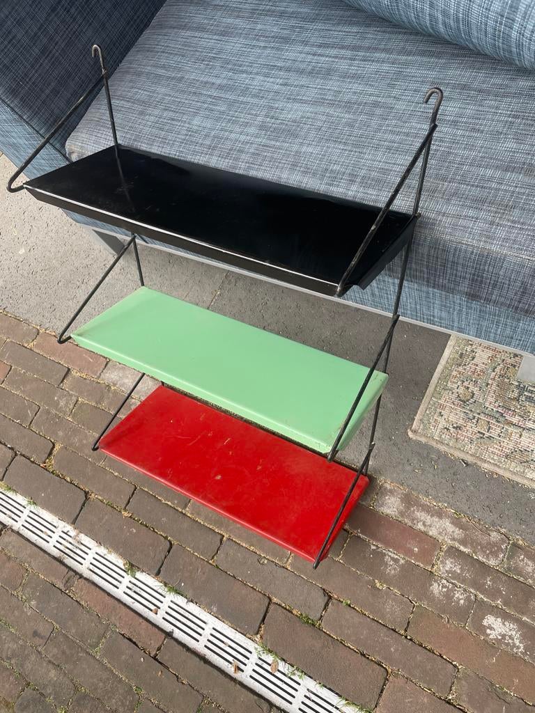 Oud Retro Tomado-stijl wandrekje met 3 planken, Ophalen of Verzenden, Gebruikt