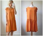 Erika Cavallini - designer jurk / oranje zijde / maat 40, Maat 38/40 (M), Verzenden, Oranje, Zo goed als nieuw