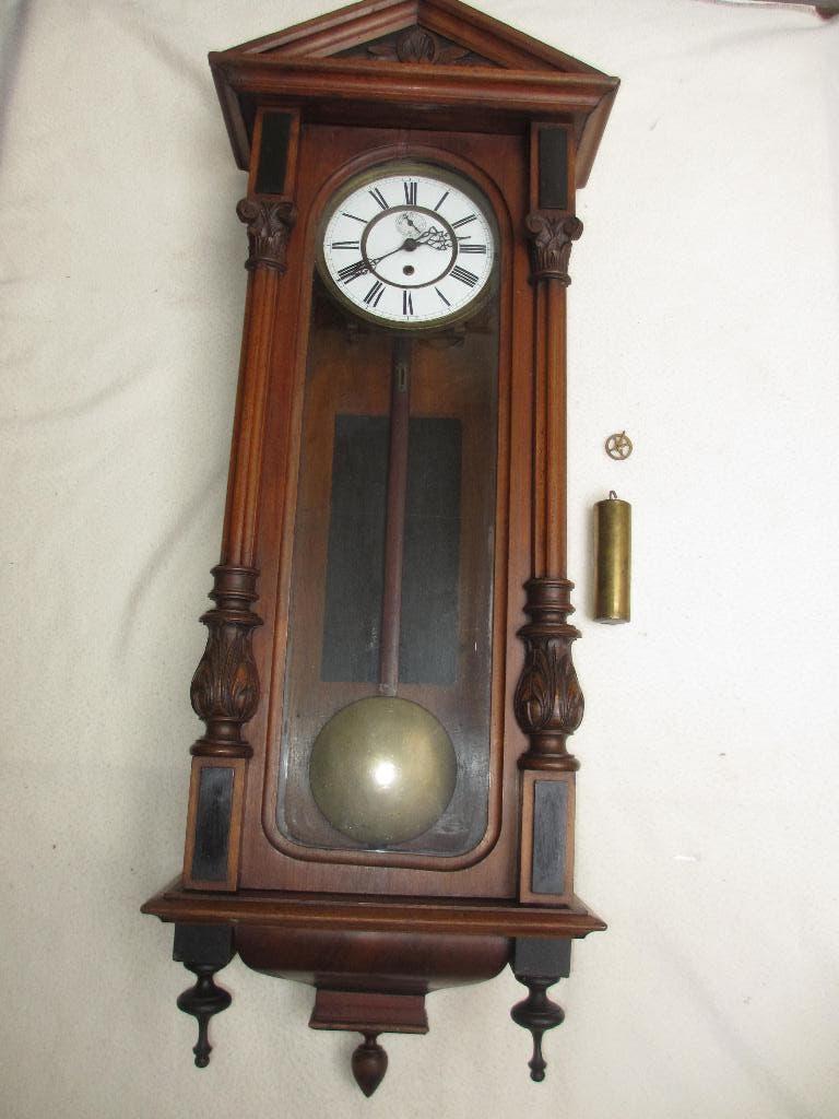 Antieke klassieke Weense regulateur 1 gewicht Notenhout, Antiek en Kunst, Antiek | Klokken, Ophalen