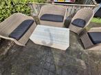 Tuinset met 2 banken, 2 stoelen en tafel, Ophalen, Gebruikt, Wicker