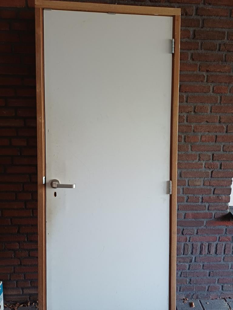 Gebruikte deur met Kozijn - Wit - 201,5 x 73, Ophalen, Gebruikt, Minder dan 80 cm, Binnendeur