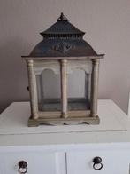 Decoratief windlicht in brocante stijl, Ophalen of Verzenden, Gebruikt