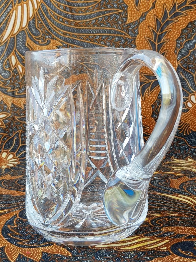 Mooie zware antieke schenkkan uit Engeland van kristal 16 cm, Antiek en Kunst, Antiek | Glas en Kristal, Ophalen of Verzenden