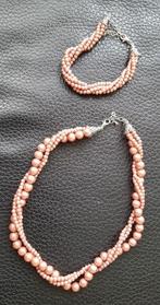 Nieuw Lucardi Parels Ketting en Armband Set, Ophalen of Verzenden, Nieuw, Roze, Overige materialen