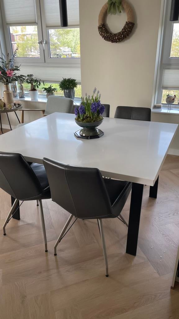 Composiet wit tafelblad, Huis en Inrichting, Tafels | Eettafels, 100 tot 150 cm, 200 cm of meer, Ophalen of Verzenden, Zo goed als nieuw