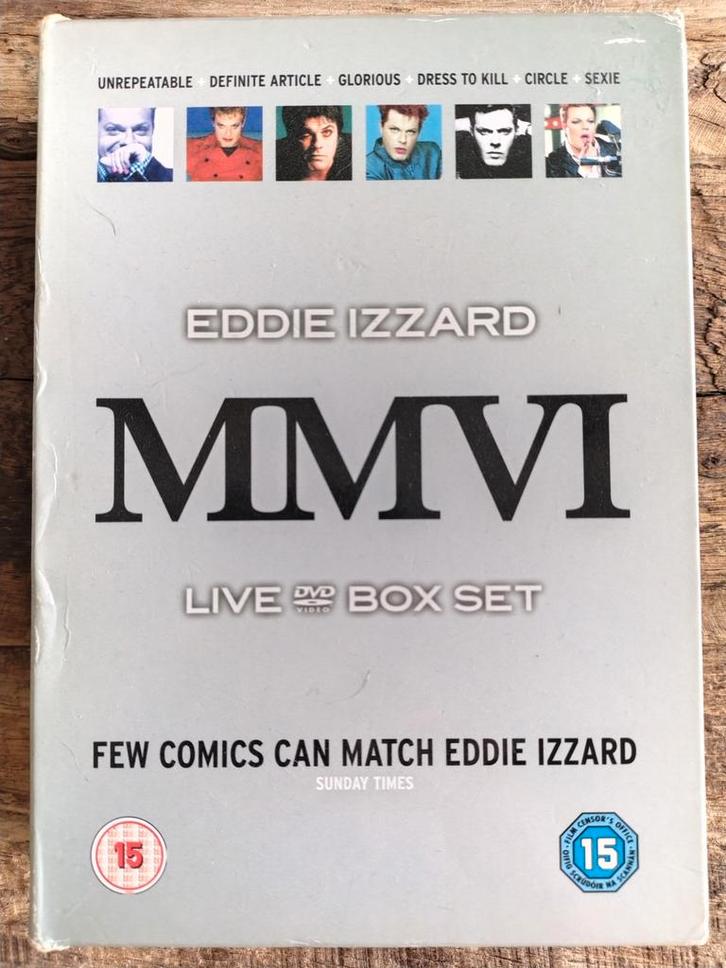 Eddie Izzard MMVI Live DVD Box Set - Comedy Collectie, Cd's en Dvd's, Dvd's | Cabaret en Sketches, Zo goed als nieuw, Stand-up of Theatershow