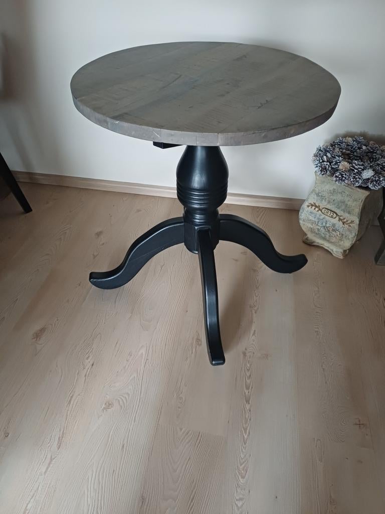 Brocante bijzettafel, Huis en Inrichting, Ophalen, Rond, Zo goed als nieuw, 75 cm of meer