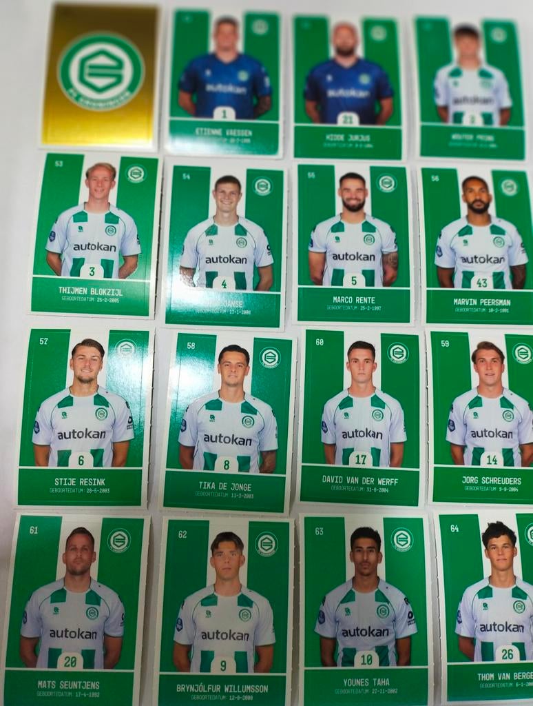 FC Groningen spelerskaarten, Ophalen of Verzenden