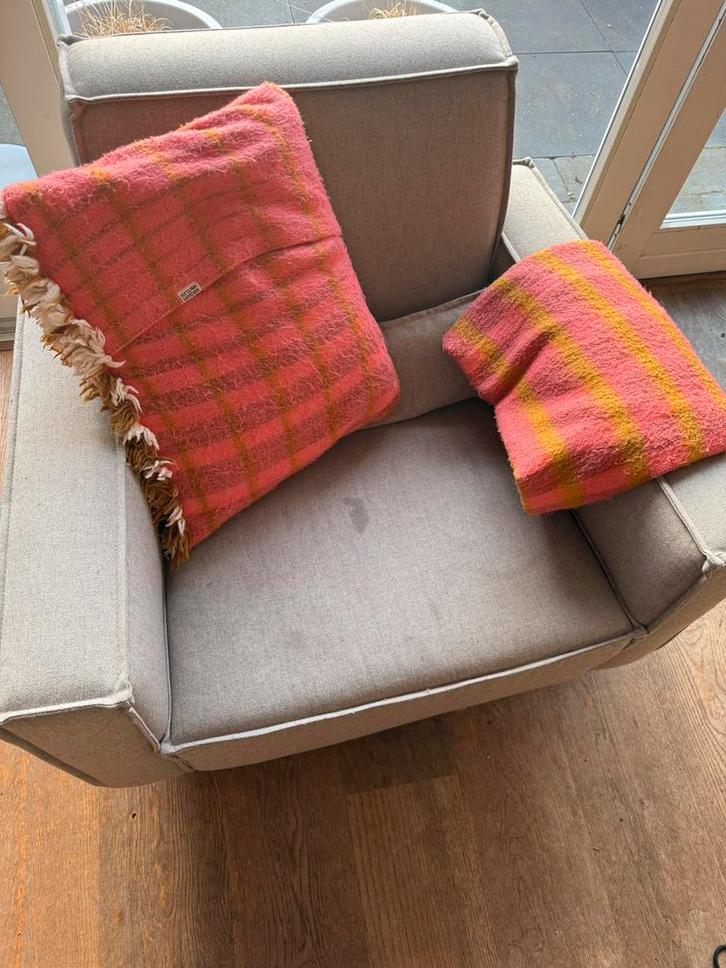 Grote draaifauteuil van viltstof - Opknapper, Huis en Inrichting, Fauteuils, Gebruikt, Stof, 75 tot 100 cm, Ophalen