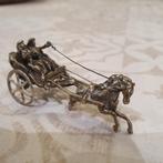 Zilveren miniatuur paard en wagen 21 gram, Antiek en Kunst, Ophalen of Verzenden