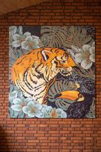 IXXI Wanddecoratie Tijger Jungle – Groot Schilderij 140x160, Huis en Inrichting, 125 cm of meer, Ophalen of Verzenden, Zo goed als nieuw