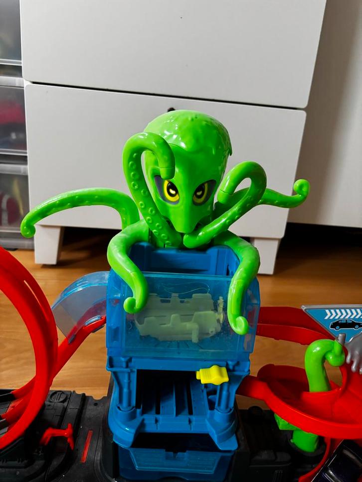 Hot Wheels Monster Truck Racebaan met Octopus, Kinderen en Baby's, Speelgoed | Racebanen, Gebruikt, Racebaan, Handmatig, Hot Wheels