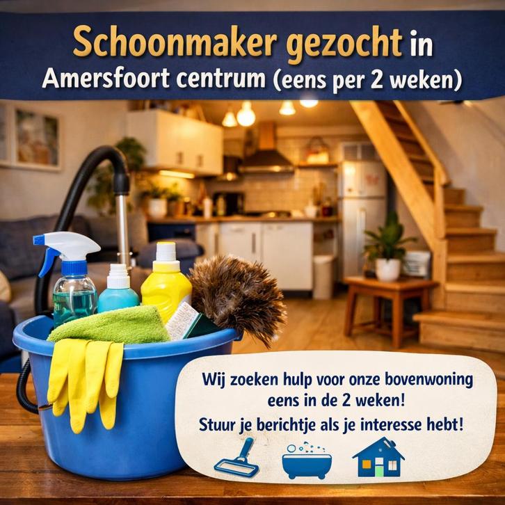 Schoonmaker gezocht in Amersfoort centrum, Diensten en Vakmensen, Schoonmakers en Glazenwassers, Schoonmaken woning